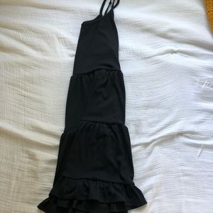 Black simple 2 thin strap dress